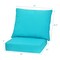 Patio Chair Cushion Set With Seat and Back Cushions Water Resistant Polyester